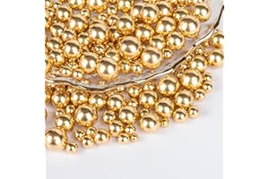 SUGARZY Gold Pearl Sprinkles,Candy Pearls for Baking,Sprinkle Mix Size,Edible Sugar Cake Decorations,Cupcake Toppers,Cookie Decorating,Donuts Ice Cream Decorating,Wedding Birthday Party Valentines Christmas Supplies,130g/4.58oz