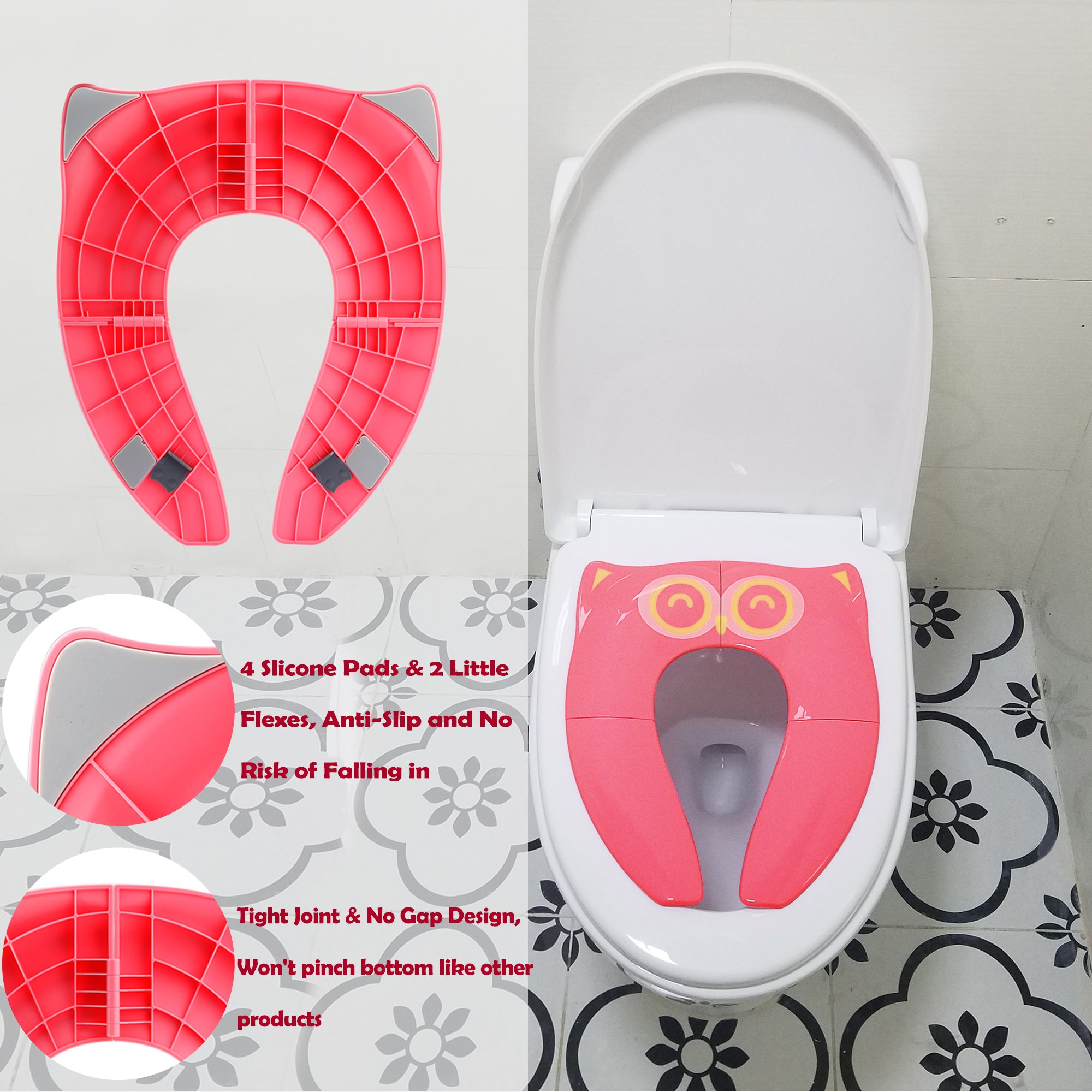 Reusable Toilet Potty Training Seat Covers Non Slip Silicone Pads for