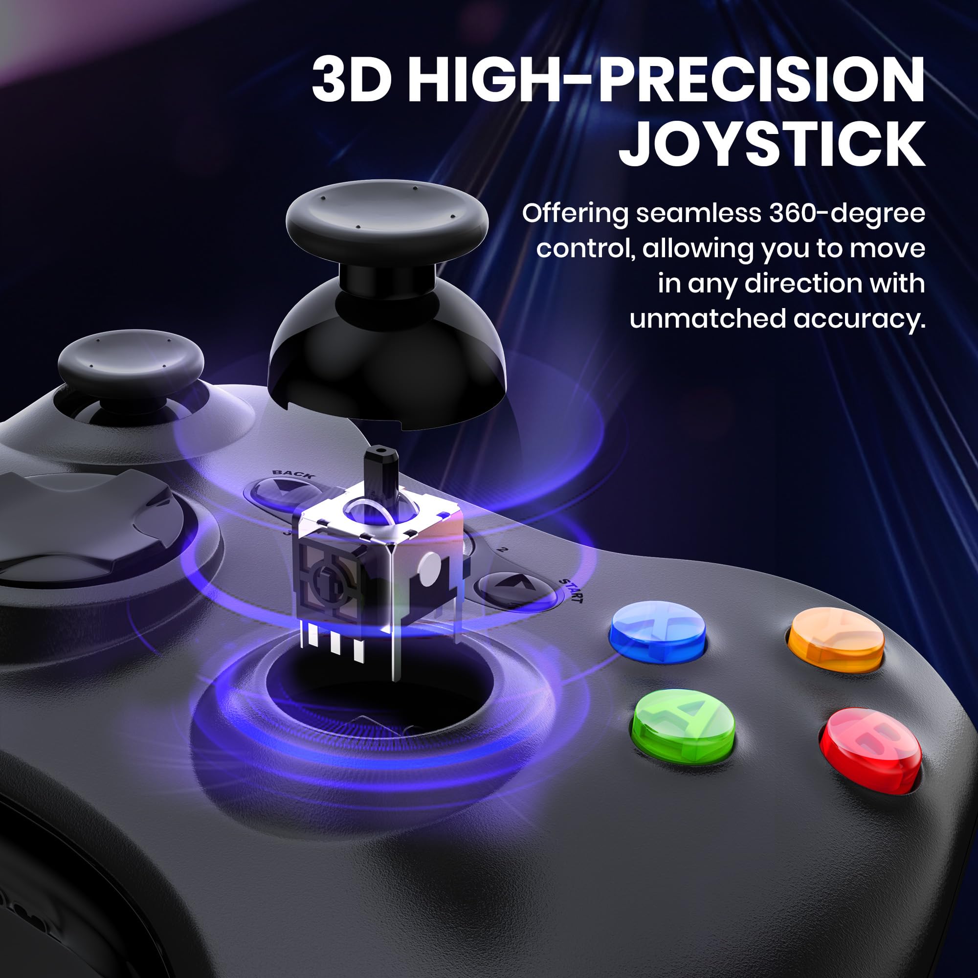 KIWITATA 2 Pack Wireless Controller for Xbox 360, 2.4GHZ Wireless Remote Joystick Controller Replacement Gamepad for Xbox 360 & Slim PC Windows 7, 8, 10,11 Black