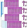 MOODKEY 48pcs Perm Rods, Plastic Hair Rollers Heatless Hair Curlers Set with 1pc Rat Tail Comb and 50pcs Curling Paper for Ha