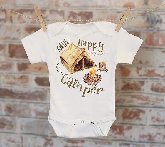 Amazon Com One Happy Camper Onesie First Birthday Onesie Baby