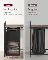 VASAGLE 2 Compartments Laundry Basket with Shelves Brown/Black Oxford Cloth view 6