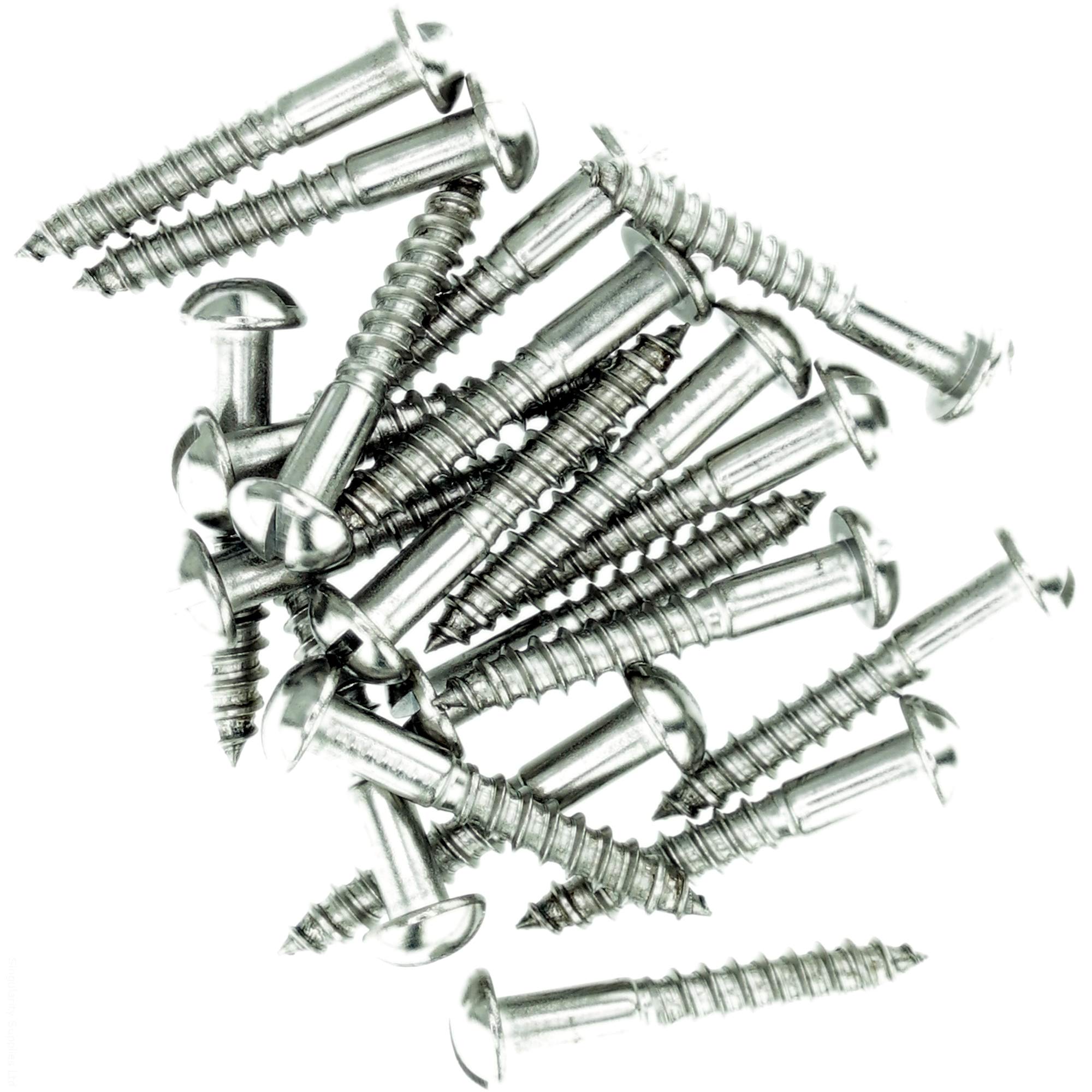 No.3 x 0.48 (2.5mm x 12mm) Slot Pan Wood Screw - Stainless Steel (A2) (Pack of 20)