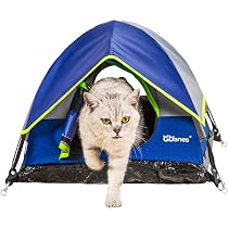 Amazon.com : GDanes Blue Cat Tent, Large Cave Bed for Indoor Cats ...