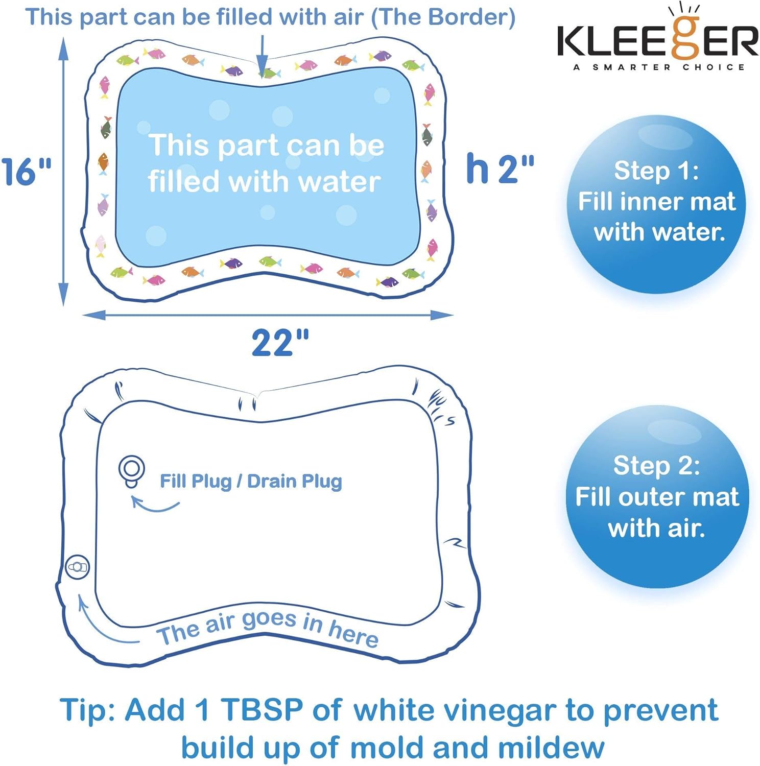 kleeger inflatable baby water mat