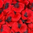 DomeStar 1800PCS Fake Rose Petals, Artificial Flower Petals Silk Red Rose Petals Fabric Petals for Valentines Romantic Night Wedding