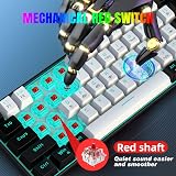 Snpurdiri 60% Wired Mechanical Keyboard Red Switch Ice Blue LED 61 Keys view 2