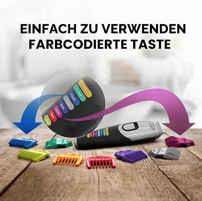 Color Trim Bartschneider mit farbcodierten Kämmen