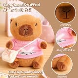TITQWOP Capybara 26cm Brown Plush Toy with 9 Accessories Pink Capybara view 5