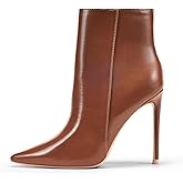Elisabet Tang Women Heeled Ankle Booties,Sexy Pointed Toe 4 inch Stiletto High Heel Fashion Ankle & Booties with Side Zipper High Heel Boots Dress Evening Party Boots Shoes