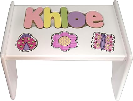 personalized child puzzle step stool
