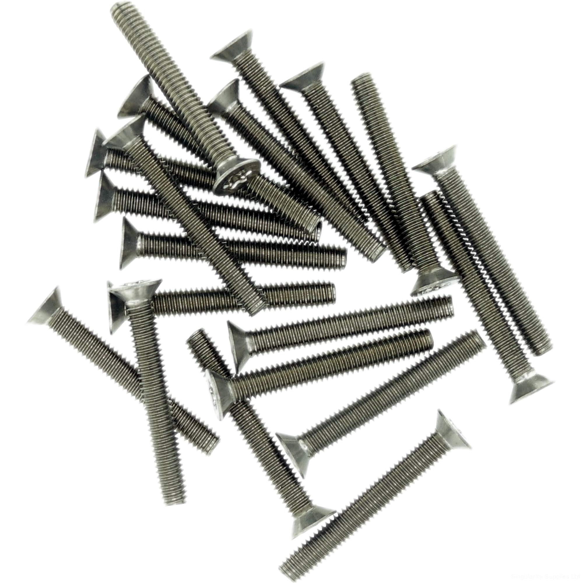 M4 (4mm x 8mm) TX Socket Countersunk Thread Rolling Screw - Stainless Steel (A2) (Pack of 20)