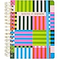 C.R. Gibson MJN2-25648 Signature Bold Stripes Twin Wire 3-in-1 Blank, Dot Grid, and Lined Journal with 480 Pages, 8.5" x 8.5", Multicolor