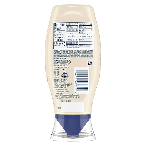 HELLMANN’S BUTTERMILK RANCH CHICKEN TENDER MAYONNAISE STYLE DIP BUTTERMILK RANCH DELICIOUS FLAVOR NO ARTIFICIAL FLAVORS 11.5 FL OZ