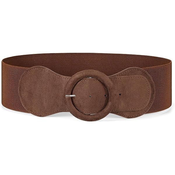 wide brown belt for dress JASGOOD Women Retro Wide Elastic Belt Stretchy Waist Belt, Vintage Chunky  Buckle Belts for Dress,Black at Amazon Women's Clothing store