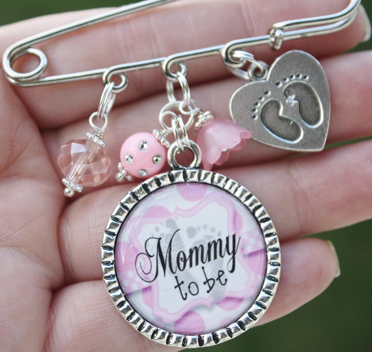 Personalized Baby Shower Jewelry Gift for New Expecting Mom Mother To be New baby boy Pin brooch