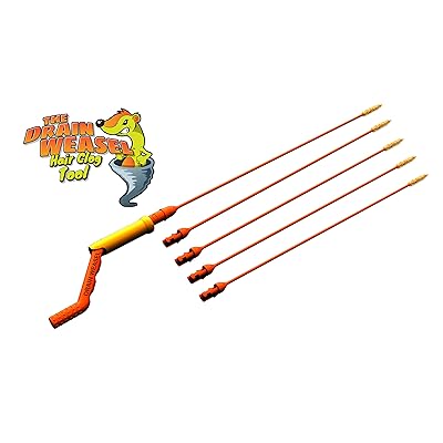 FlexiSnake Drain Weasel Sink Snake - Drain Clog Remover Kit Includes Rotating Handle and 5 Micro-Hook Refill Wands - Thin, Flexible and Easy to Use - Safe for Most Drains and Grates - Made in the USA