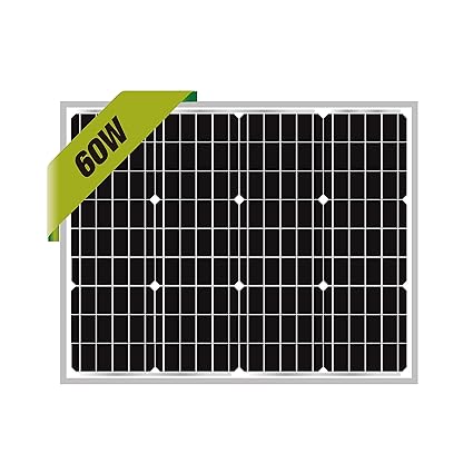Newpowa 60w Mono Solar Panel 60 Watts Monocrystalline For Rvboathome Off Grid System Same Size As 50w