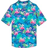 Kids Hawaiian Shirt Boys Button Down Shirt Short Sleeve with Print, Summer Beach Shirt Tropical Shirts for Boys Vacation
