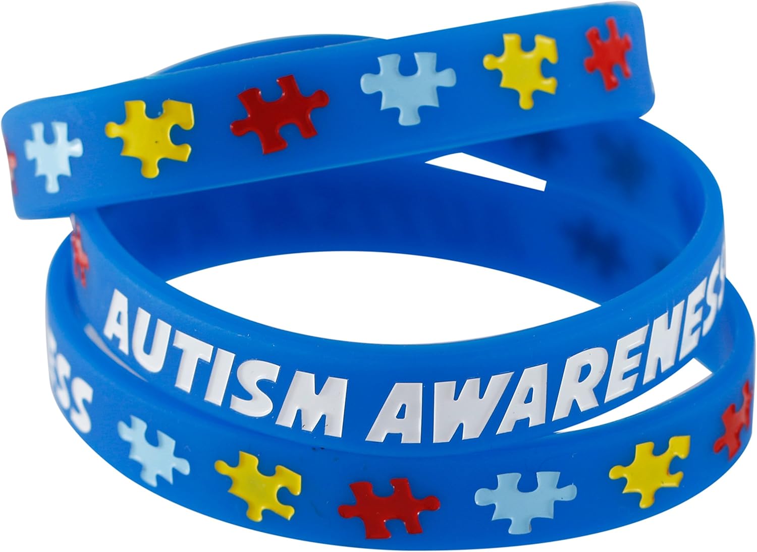 Forge Autism Awareness Wristbands - Colorful Puzzle Pieces Silicone Bracelets (1 Wristband): Jewelry