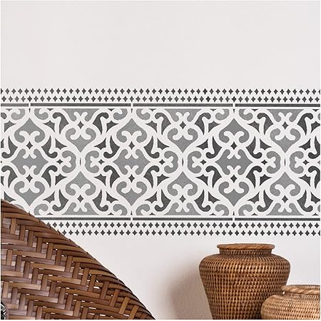 Amazon Com Karachi Border Wall Furniture Floor Stencil For
