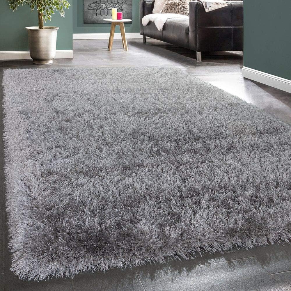 Paco Home Shaggy Deep Pile Rug Modern Soft Yarn Gloss Fibres In Plain 