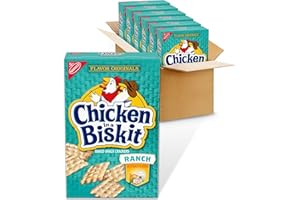NABISCO CHICKEN IN A BISKIT Ranch Baked Snack Crackers, Bulk Lunch Snacks, 6-7.5 oz Boxes