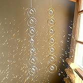 HDCRYSTALGIFTS 2PCS Crystal Gazing Ball Wind Spinner Suncatcher for Window Hanging, Rainbow Maker Sun Catchers Indoor Window Home Outdoor Garden Patio Decor