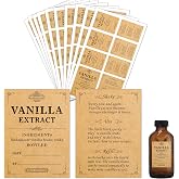 Fits 2oz, 4oz, 8oz,(80 Pcs) Kraft Color,Homemade Vanilla Extract Stickers, Vanilla Extract Labels for Handcrafted Vanilla Bottles,1.5x2in,2x2.7in