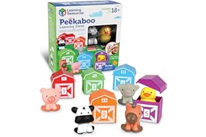 Learning Resources Peekaboo Learning Farm - 10 Pieces, Ages 18+ Months Toddler Learning Toys, Counting and Sorting Toys, Farm Animals Toys,Stocking Stuffers
