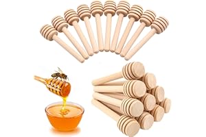 25 Pack Honey Dipper Sticks, Wooden Honey Dipper, 3 Inch Mini Wooden Honeycomb Sticks, Honey Stirrer Stick for Honey Jar Disp
