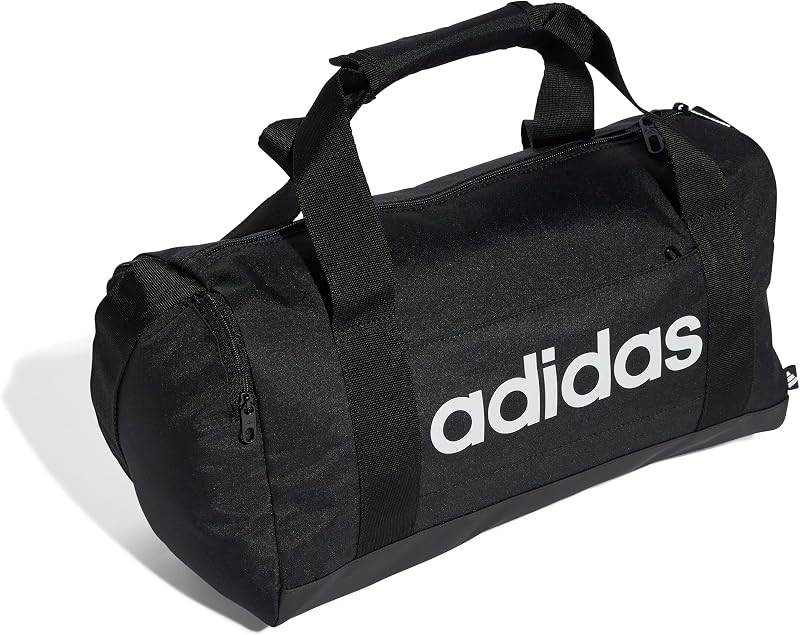 adidas Essentials Linear Duffel Bag Unissex Adulto, Preto/Preto/Branco, XS