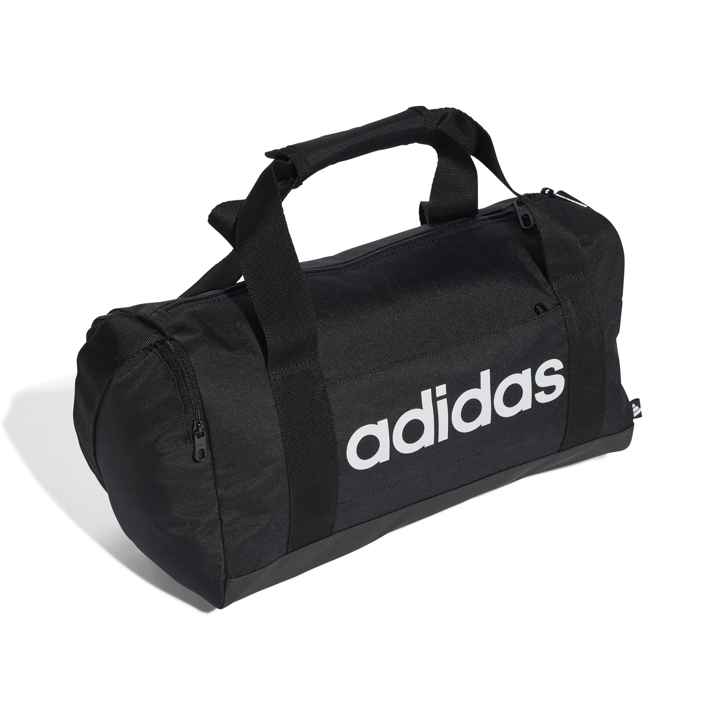 adidas Unisex Essentials Linear Duffel Bag Duffel Bag, Black/Black/White, XS 3