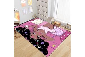 Jiospet Girls Room Rug Black Girl Magic Rug for Girls Room African American Girls Rugs Bedroom Decor Pink Room Decor for Teen Girls Living Room Soft Floor Rugs, 2'×3'