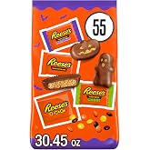 Reese's Assorted Peanut Butter Halloween Candy Bulk Variety Bag, 30.45 oz | REESE'S Peanut Butter Cups, Pumpkins, Ghosts, and Reese's Pieces, Trick or Treat Bulk Candy, 55 Individually Wrapped Pieces