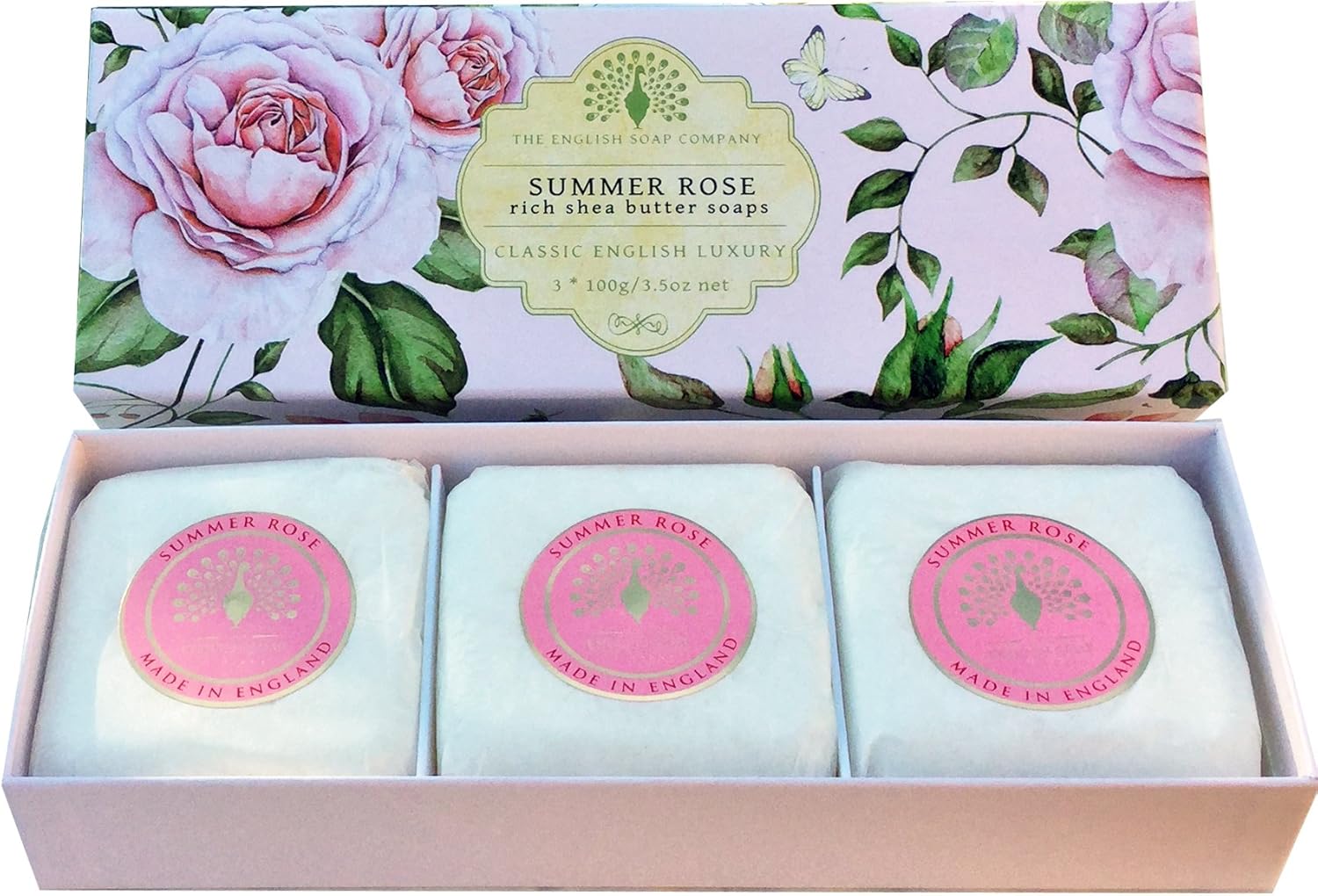 The English Soap Company Summer Rose Gift Boxed Hand Soaps