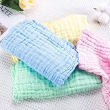 Lanjue 8 Pack Muslin Cloths 12x12 Inch 6 Layer Baby Towels Baby Burp Cloths view 8