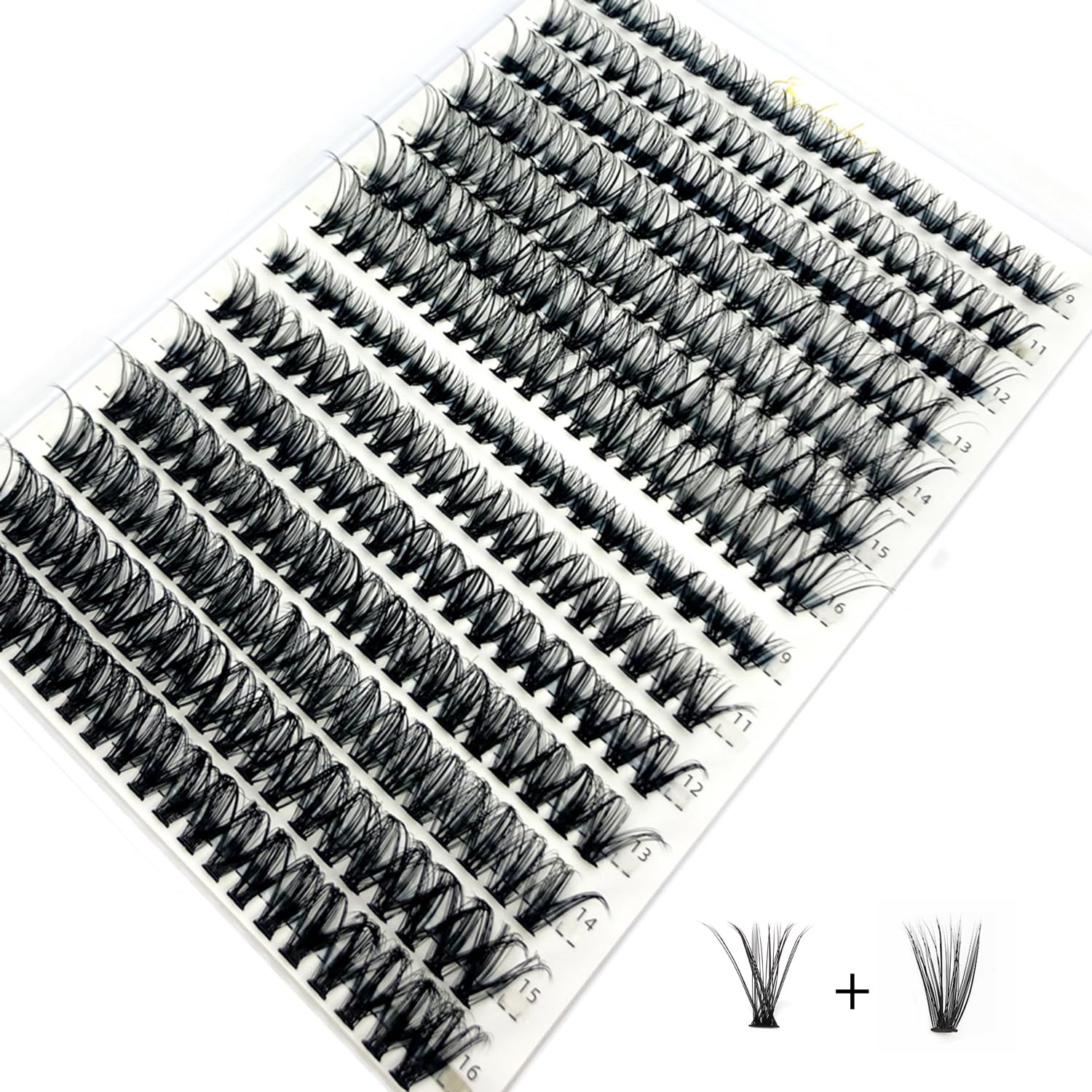 Bransfy False Eyelashes Clusters 280pcs DIY Eyelash Extension D Curl Long Individual Lashes Mixed Faux Mink Lash Clusters Extensions(30D+40D-0.07D 9-16mm) — image 1