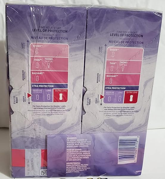 ALWAYS XTRA PROTECTION DAILY LINERS PLUS ODOR-LOCK PADS, DOUBLE PACK, EXTRA LONG, 60 EA, 2 PACK