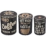 Primitives by Kathy 32981 Set of 3 Coffee Tin Bins