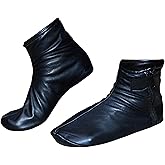 Shanan Men Women Unisex Real Black Sheep skin Leather Socks with Fleece Lined Sizes 6 to 11