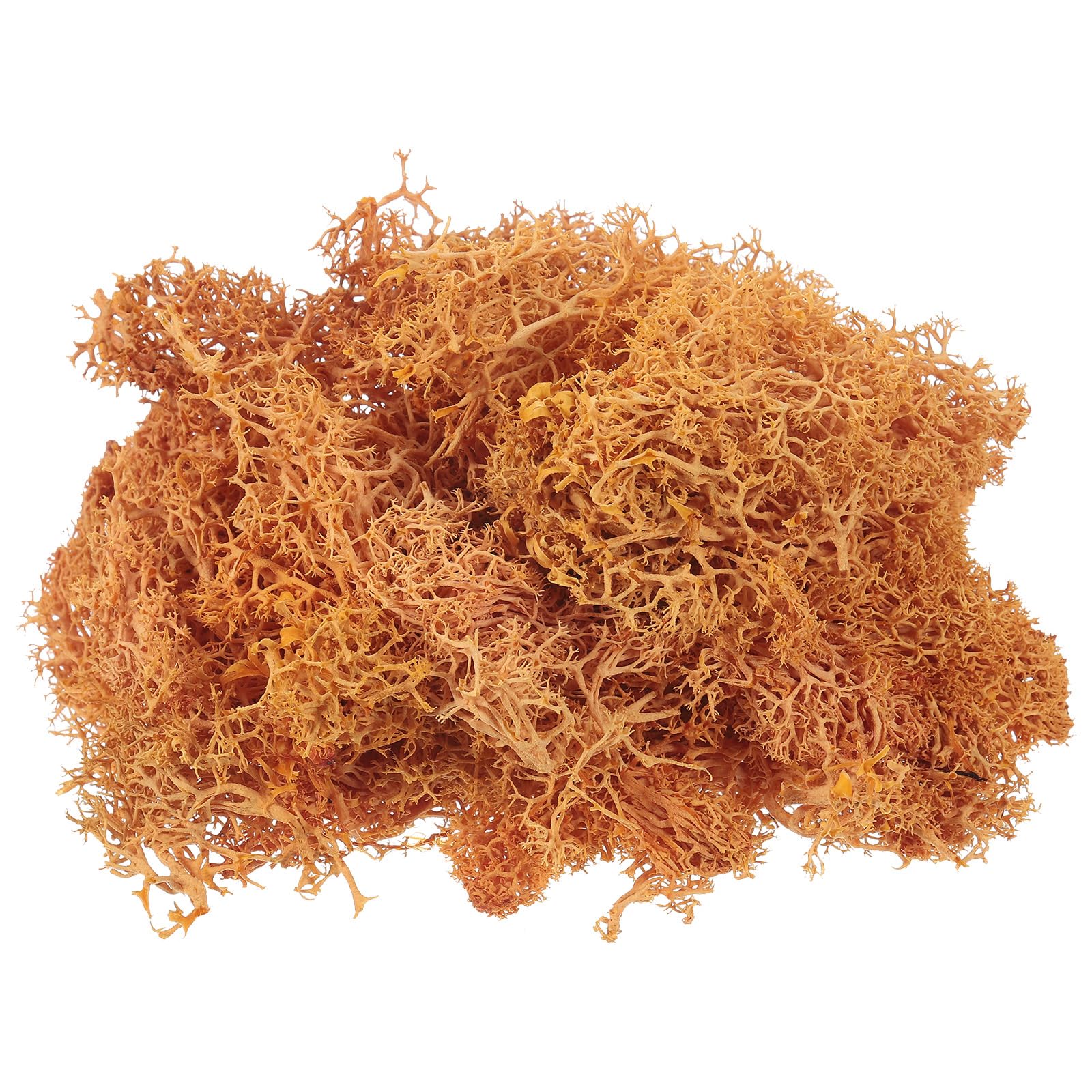 PATIKIL 1.8 OZ Fake Moss, Preserved Reindeer Moss Artificial Moss Lichen Centerpieces Decor Faux Moss for Potted Plants Christmas Craft, Orange