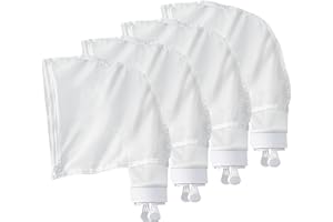 TASHOW Pool Cleaner Bags, 4 Pack Pool Sweep Bag, Nylon Mesh Pool Vacuum Bag Replacement, All Purpose Bag with Zipper Enclosure, Pool Spa Part Fits Polaris 280, 480, Durable Filter Bag for K13, K16