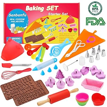 Kids Baking Set Real Cupcake Baking Supplies Silicone Cake