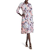 NIC+Zoe Womens Scribble Blooms Shirt Dress