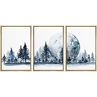 SIGNWIN 3 Piece Framed Canvas Wall Art Abstract Mountain Canvas Prints Home Artwork Decoration for Living Room,Bedroom - 16