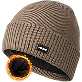 Wmcaps Winter Men Women Fleece Lined Beanie Knitted Hats, Soft Thermal Stocking Skull Caps for Cold Weather
