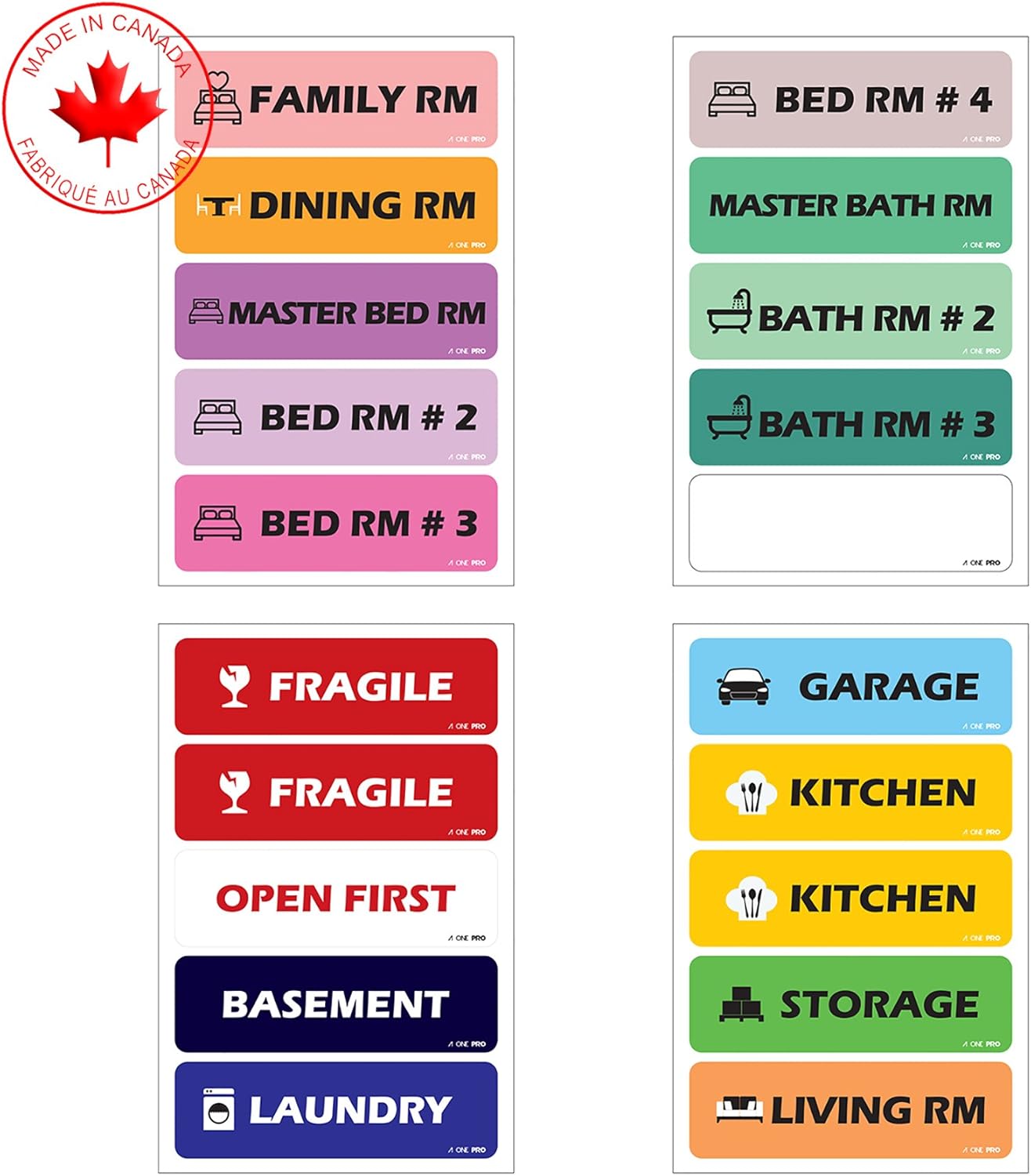 AOne Pro Color Coded Moving Labels Color Coding Labels for House and
