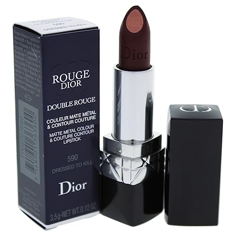 Christian Dior Double Rouge Matte Metal Color Lipstick For Women Dressed To Kill 012 Ounce