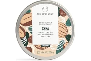 The Body Shop Shea Body Butter, 96H Nourishing Moisture, For Very Dry Skin, Vegan | 200 mL / 6.4 Oz (184g)